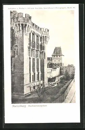 AK Marienburg / Malbork, Hochmeisterpalast aus der Vogelschau