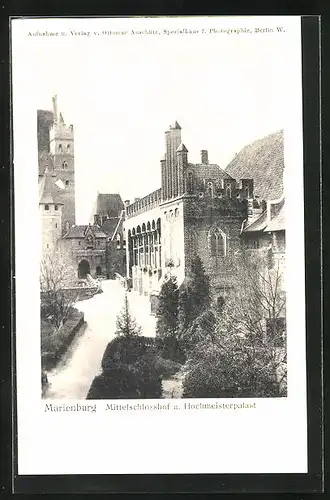AK Marienburg / Malbork, Mittelschlosshof und Hochmeisterpalast