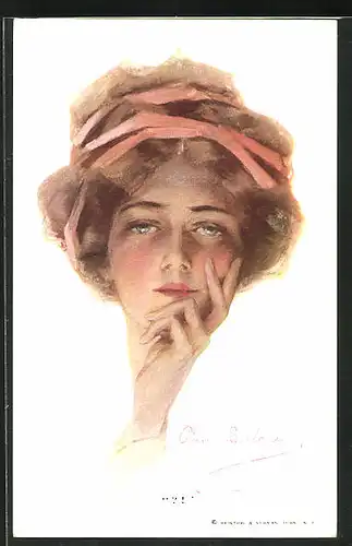 Künstler-AK Philip Boileau: ?! Dame in nachdenklicher Pose