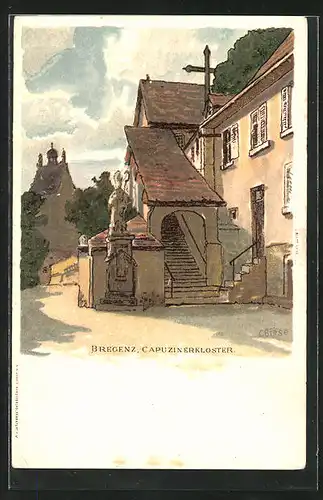 Künstler-AK Carl Biese: Bregenz, Frühsommerabend im Kapuzinerkloster