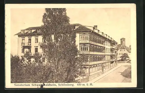 AK Schömberg, Sanatorium Schwarzwaldheim, Aussenansicht