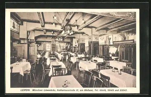 AK Leipzig, Gasthaus Münchner Löwenbräu, Gastsaal