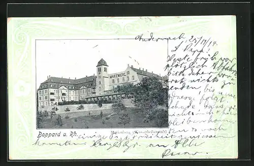 Präge-AK Boppard a. Rh., Hotel Marienburg, Wasserheilanstalt