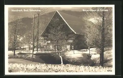 AK Nordrach /Bad. Schwarzw., Bauernhaus im Schnee