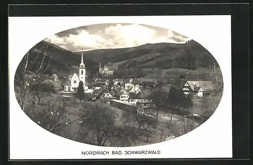 AK Nordrach /Bad. Schwarzwald, Teilansicht mit Kirche