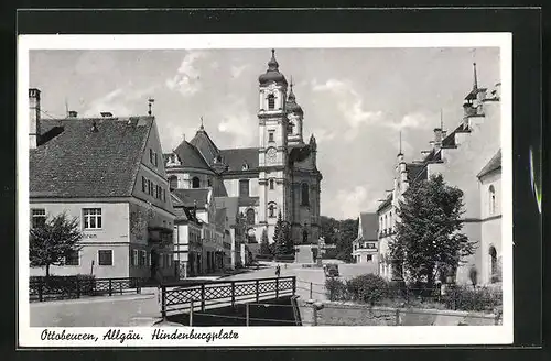 AK Ottobeuren /Allgäu, Hindenburgplatz mit Gasthaus zum Mohren