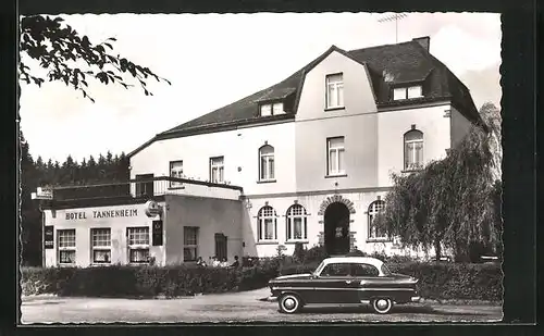 AK Buchholz / Hunsrück, Hotel Tannenheim mit Auto