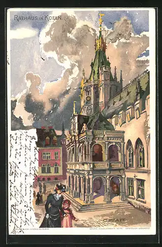 Künstler-AK C. Pfaff: Köln, Rathaus