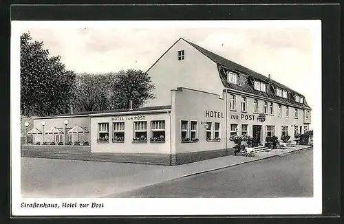 AK Strassenhaus b. Rengsdorf, Hotel-Pension zur Post