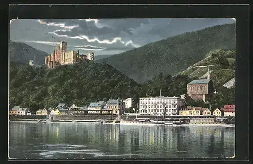 AK Capellen /Rhein, Teilansicht und Schloss Stolzenfels