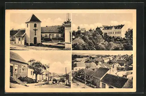 AK Sivice, Kirche, Strassenpartie, Blick über die Dächer