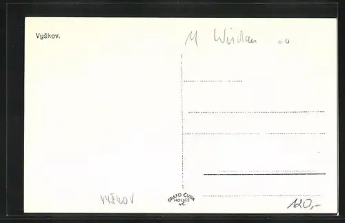 AK Wischau / Vyskov, Totalansicht mit Umgebung