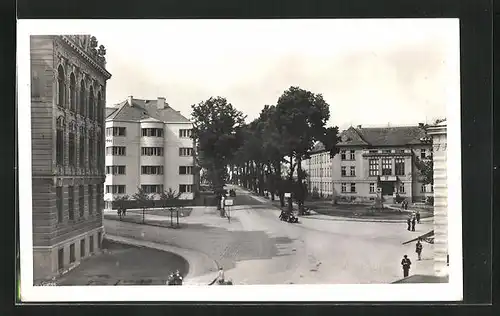 AK Wischau / Vyskov, Strassenkreuzung an der Bezirksbehörde