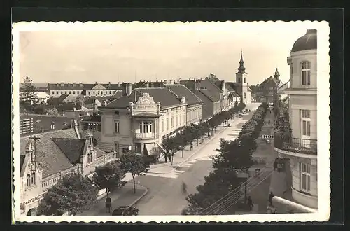 AK Göding / Hodonin, Ziynostensna Brana, Strassenpartie aus der Vogelschau