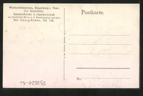 AK Eisenberg i. Thür., Gasthaus Zur Baumblüte