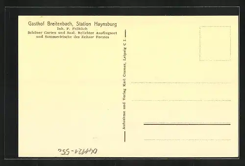 AK Breitenbach bei Zeitz, Gasthof, Kriegerdenkmal, Ortspartie