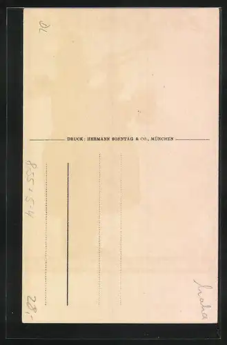 Künstler-AK München, Gasthaus Löwenbräu, Lenz-Quell, Mann mit Trompete u. Bierkrug, Brauerei-Werbung, Art Deco