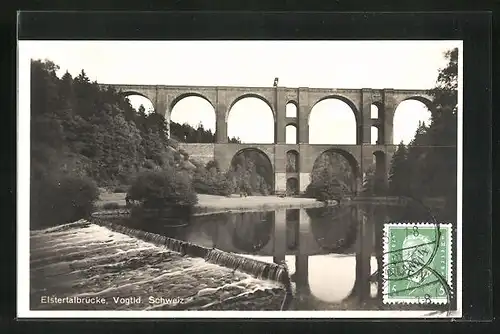 AK Elstertalbrücke, Blick vom Wasser aus