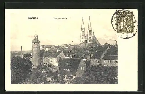 AK Görlitz, Blick auf die Peterskirche