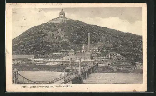 AK Porta, Wittekindsberg und Kettenbrücke