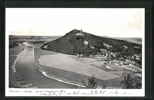 AK Minden i. W., Blick auf Porta Westfalica