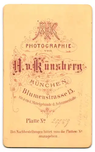 Fotografie A. v. Künsberg, München, Blumenstrasse 13, Portrait Edeldame mit Halskette & Brosche - Schmuck