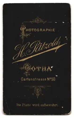 Fotografie H. Pätzold, Gotha, Portrait stattlicher Herr im Anzug mit Schnauzbart