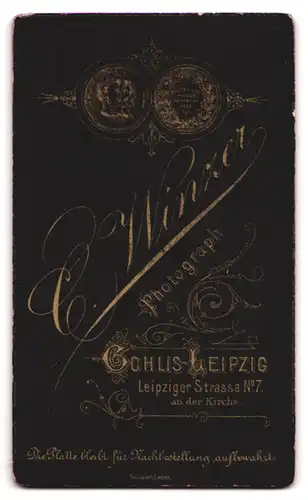 Fotografie C. Winzer, Gohlis-Leipzig, Leipziger Strasse 7, Portrait bürgerlicher Herr mit Oberlippenbart