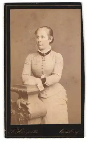 Fotografie F. Herrfurth, Merseburg, Brühl 4, Portrait junge Dame in modischer Kleidung