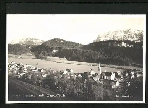 AK Bezau, Ortsansicht mit Canisfluh