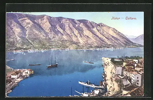 AK Kotor / Cattaro, Schiffe auf Gewässer