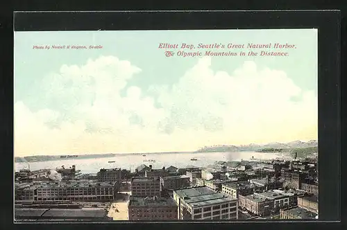 AK Seattle, WA, Elliot Bay, Olympic Mountains in the distance
