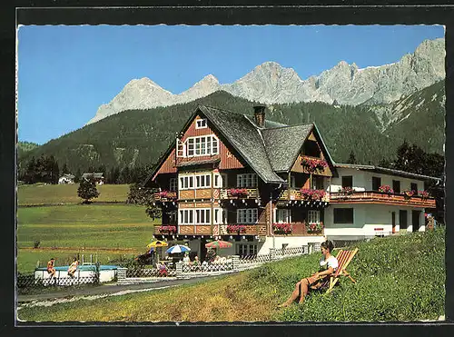 AK Ramsau /Dachstein, Hotel Pension Haus am Bach