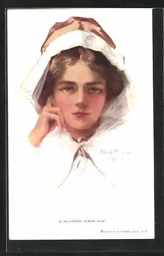 Künstler-AK Philip Boileau: A Hundred Years Ago, Maid mit Haube