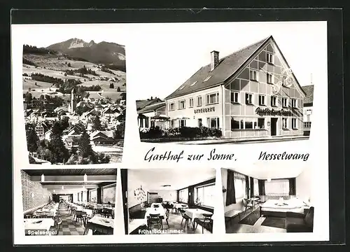 AK Nesselwang, Gasthof zur Sonne, Bergpanorama