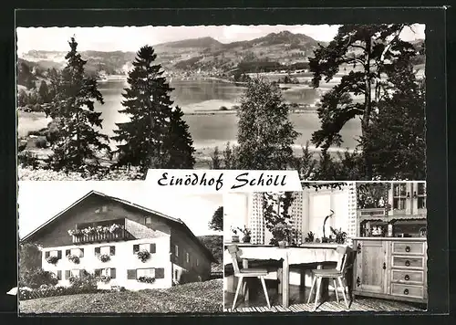 AK Niedersonthofen /Allgäu, Hotel Einödhof Scholl mit Bergpanorama