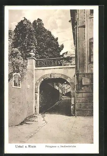 AK Unkel /Rhein, Strasse an der Pützgasse u. Seufzerbrücke