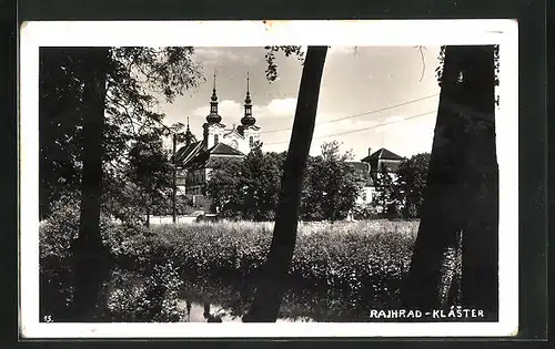 AK Rajhrad, Kláster, Fernblick aufs Kloster