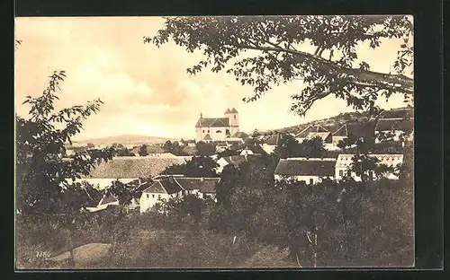 AK Pozorice, Blick auf Schloss aus der Ferne