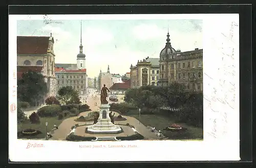 AK Brünn / Brno, Kaiser-Josef u. Lazansky Platz