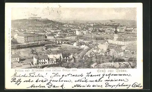 AK Brünn / Brno, Blick vom roten Berg aus