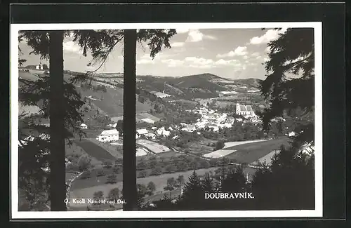 AK Doubravnik, Ortsansicht vom Berg aus