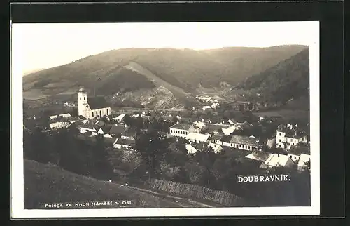 AK Doubravnik, Ortsansicht aus der Vogelschau