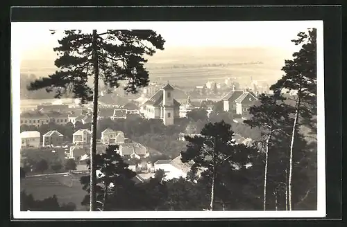 AK Austerlitz /Slavkov, Ortsansicht vom bewaldeten Berg aus