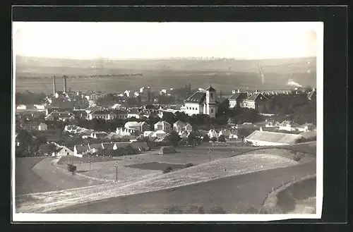 AK Austerlitz /Slavkov, Totalansicht aus der Vogelschau, Panorama