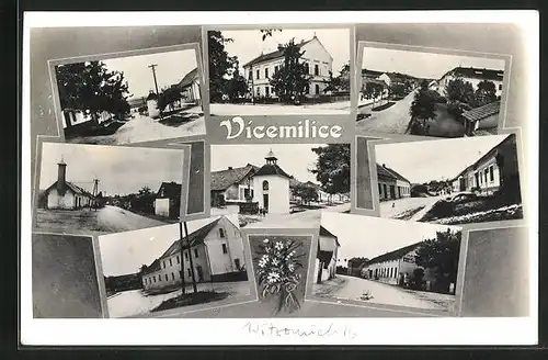 AK Vicemilice, Verschiedene Strassenpartien im Ort