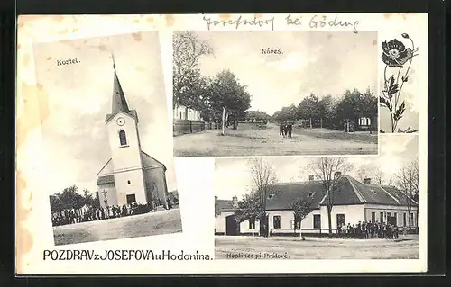 AK Josefov, Kostel, Naves, Hostinec pi. Pratove