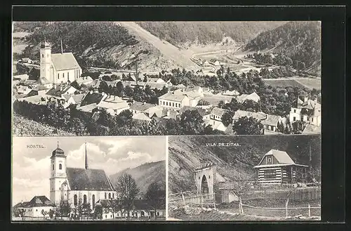 AK Doubravnik, Kostel, Vila Dr. Zitka, Panorama