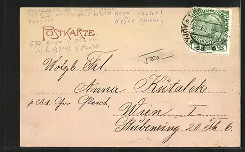 AK Gaya, Bahnhofstrasse mit Fabrik