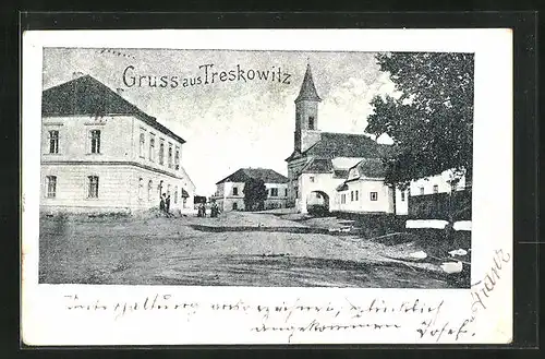AK Treskowitz, Blick zur Kirche